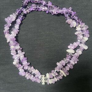 Amethyst Stone Necklace with Sterling Silver clasp